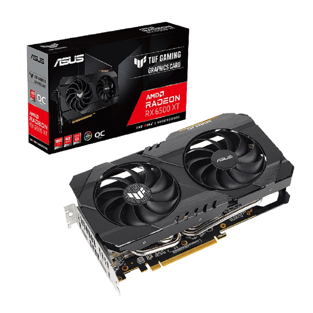 TARJETA DE VIDEO ASUS TUF-RX6500XT-O4G-GAMING OC 4GB GDRR6/HDMI/DP