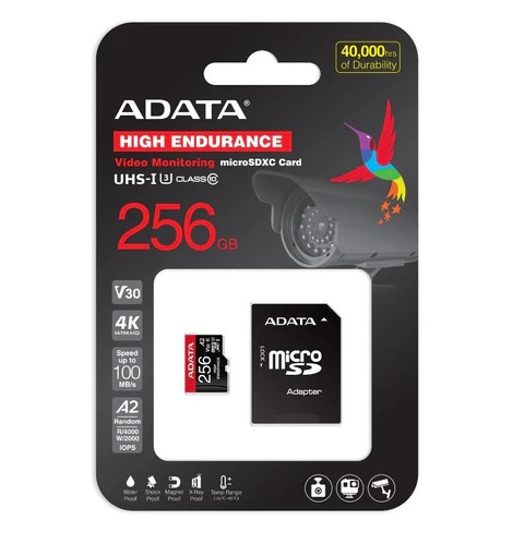 MEMORIA MICROSDXC ADATA 256GB U3 V30S ENDURANCE (AUSDX256GUI3V30SHA2-RA1)