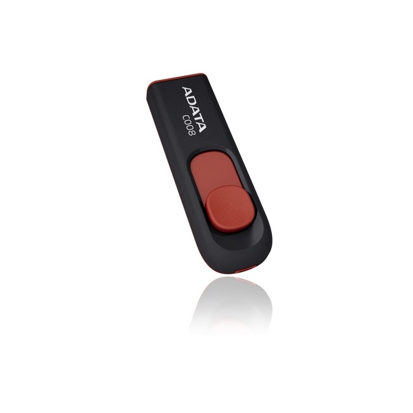 MEMORIA FLASH ADATA C008 16GB USB 2.0 NEGRO/ROJO (AC008-16G-RKD)