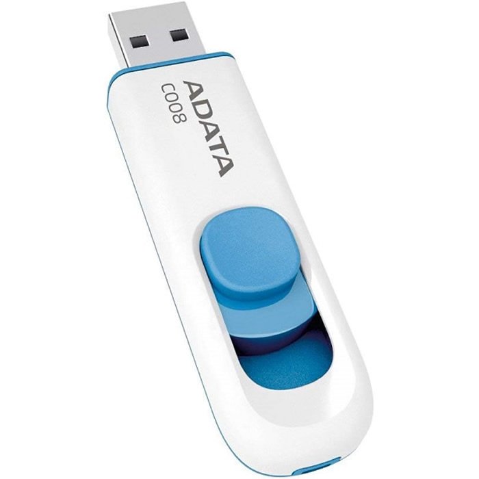 MEMORIA FLASH ADATA C008 16GB USB 2.0 BLANCO/AZUL (AC008-16G-RWE)