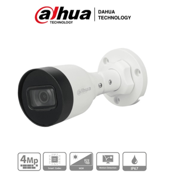 CÁMARA DAHUA IP BULLET 4 MP/MICR/POE(DH-IPC-HFW1431S1P-A-0280B-S4-QH2)