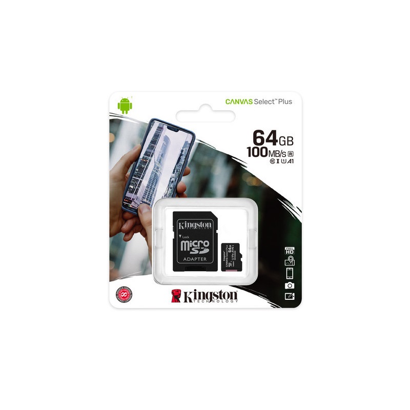 MEMORIA MICRO SDXC 100R A1 CL10 KINGSTON 64 GB (SDCS2/64GB)