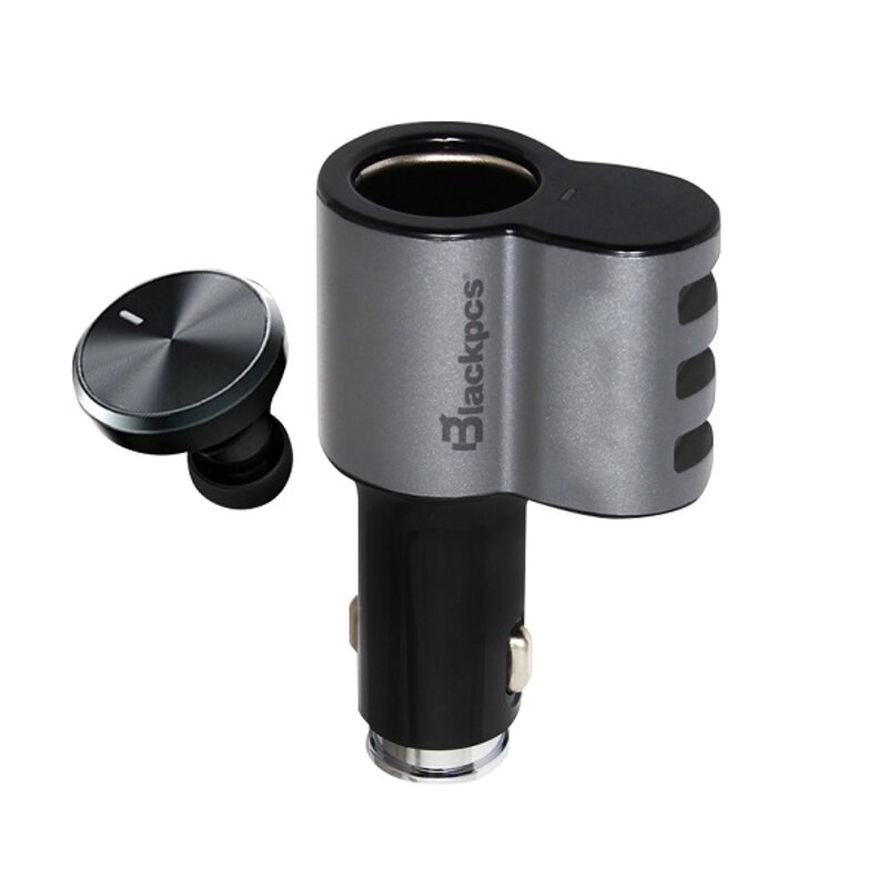 (ED) CAR CHARGER BLACKPCS 3 PUERTOS USB MANOS LIBRES NEGRO (EPI053BT-BL)