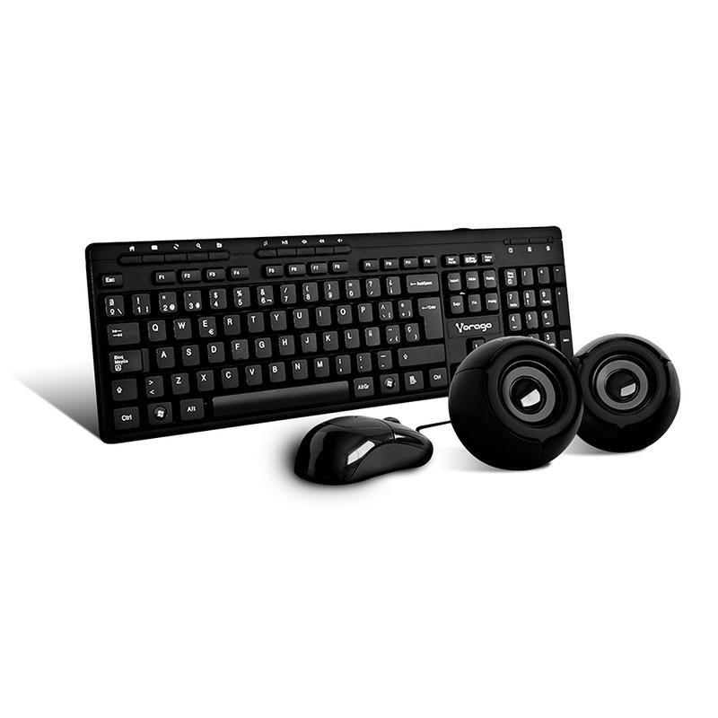 (ED) KIT TECLADO / MOUSE / BOCINAS VORAGO KMS-104