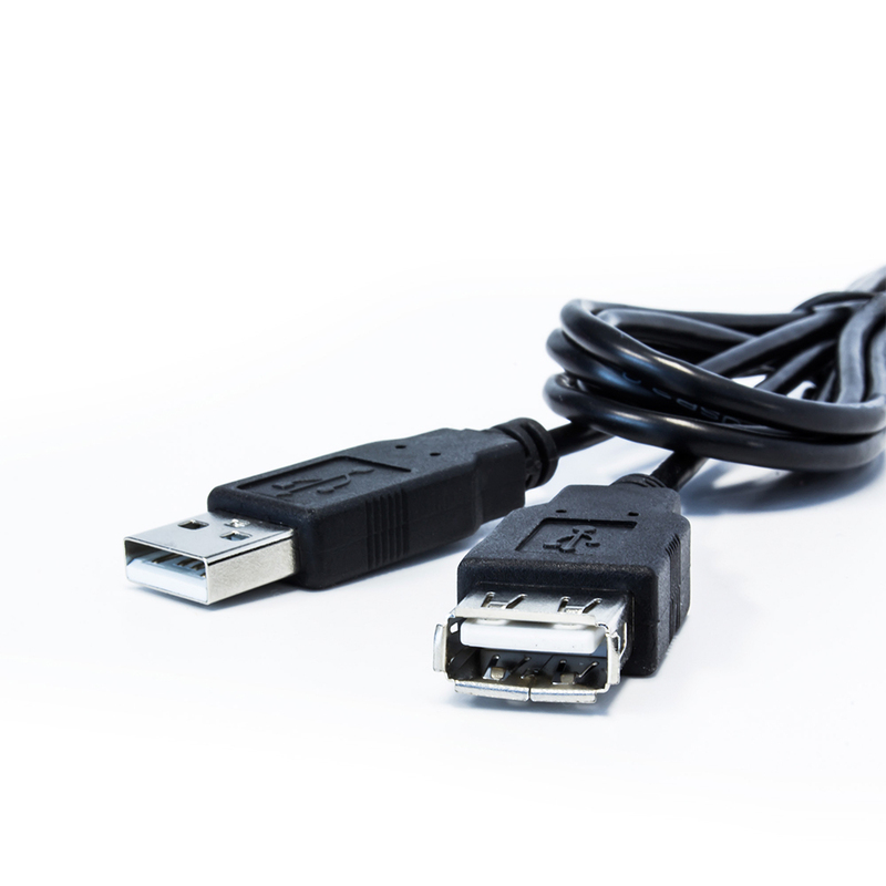 CABLE DE EXTENSION VORAGO MACHO-HEMBRA USB A 2.0 1.5 MTS NEGRO CAB-105