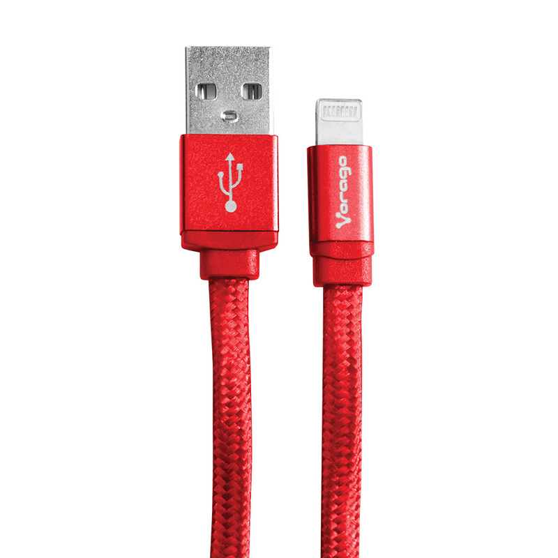 CABLE VORAGO USB-APPLE LIGHTNING (8 PINES) 1 METRO ROJO CAB-119-RD