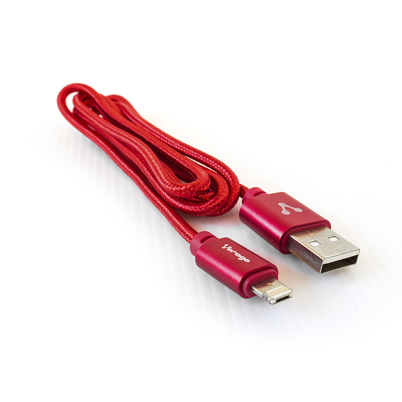 CABLE VORAGO DUAL MICRO USB/LIGHTNING (8 PINES) 1M ROJO CAB-209-RD