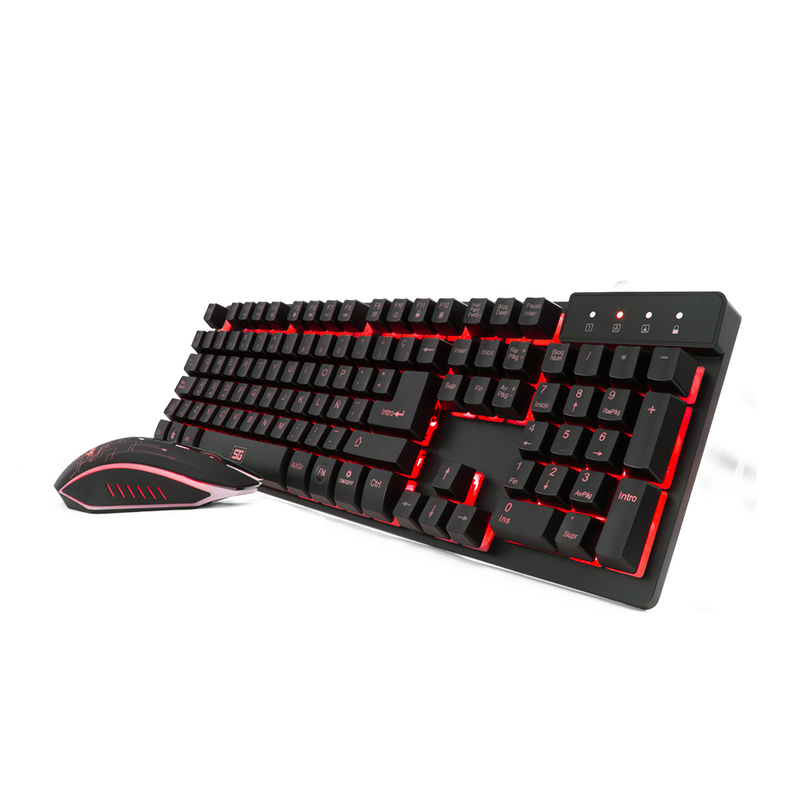 KIT VORAGO START THE GAME TECLADO Y MOUSE RETROILUMINADO USB KM-500