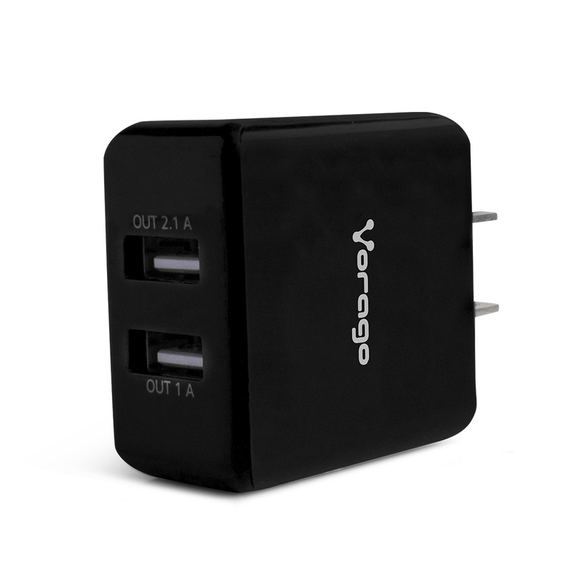 CARGADOR DE PARED VORAGO 2XUSB 2.0 NEGRO AU-106-BK