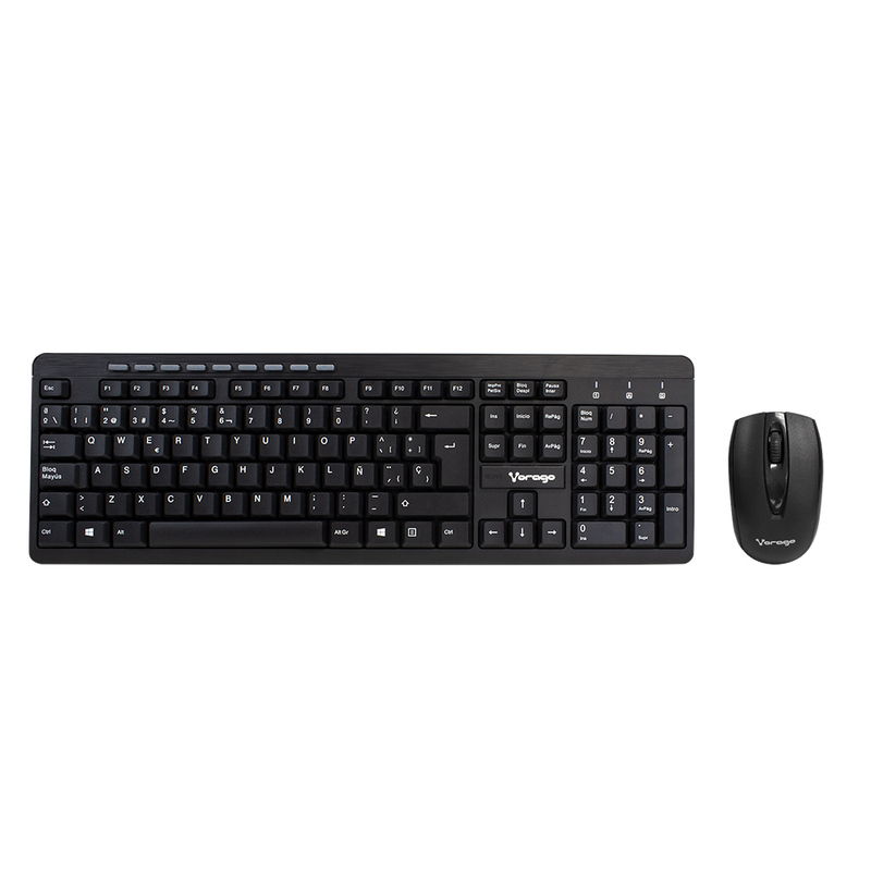 KIT TECLADO Y MOUSE VORAGO KM-304 INALAMBRICO MULTIMEDIA NEGRO