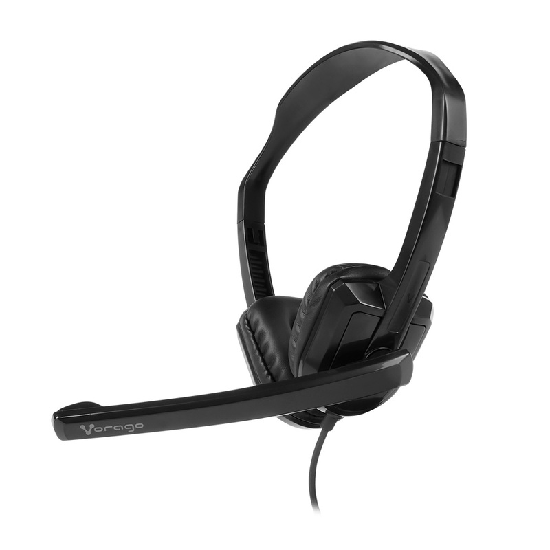 DIADEMA VORAGO USB MICROFONO GIRATORIO CONTROL IN-LINE NEGRO HS-400