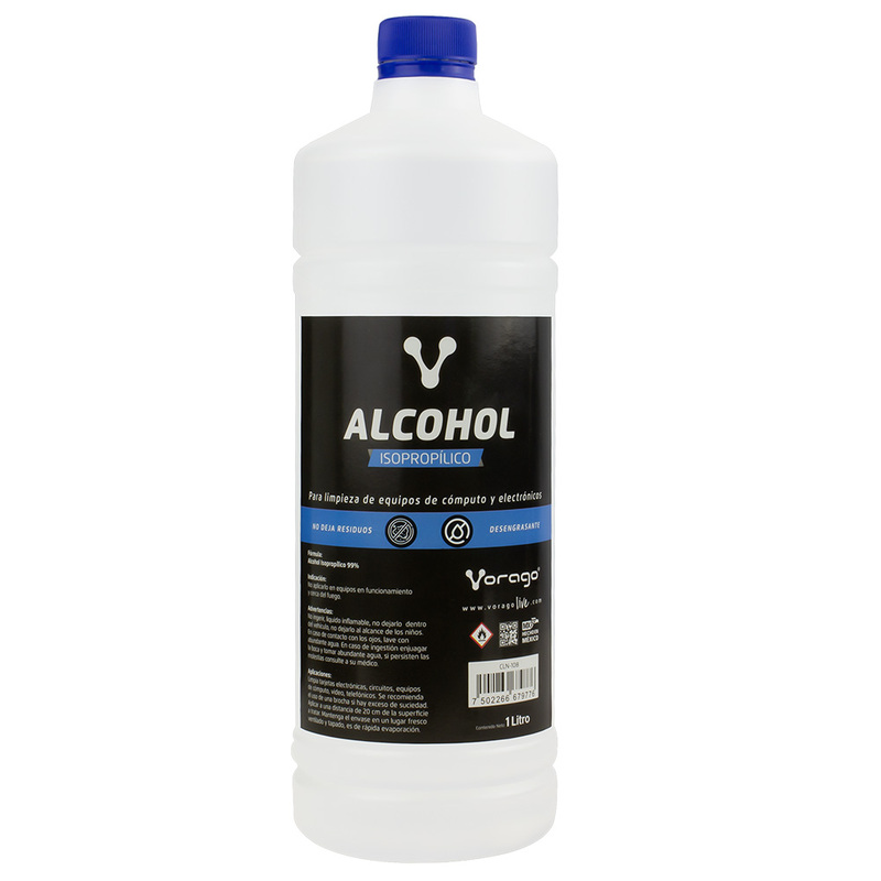 ALCOHOL ISOPROPILICO VORAGO BOTELLA 1 LT RAPIDA EVAPORACION CLN-108