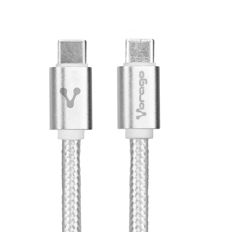 CABLE VORAGO USB C - USB C 1 METRO CARGA RAPIDA BLANCO CAB-124 WH