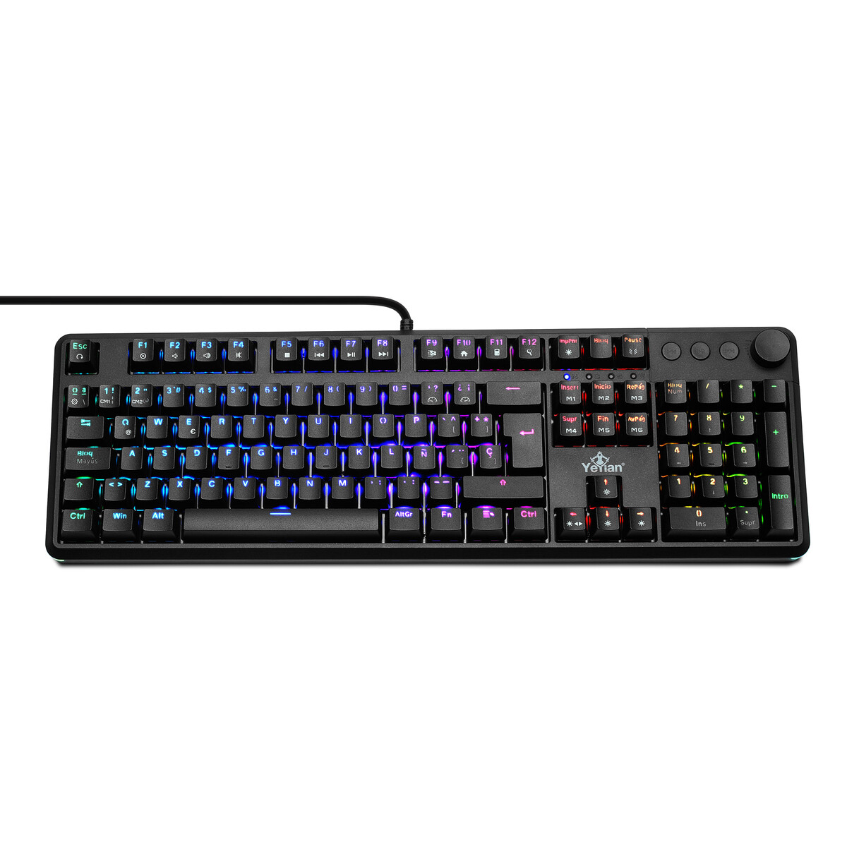 (ED) TECLADO GAMER YEYIAN YTM-28208B ASWARD S3000 MECANIC SWITCH AZUL RGB