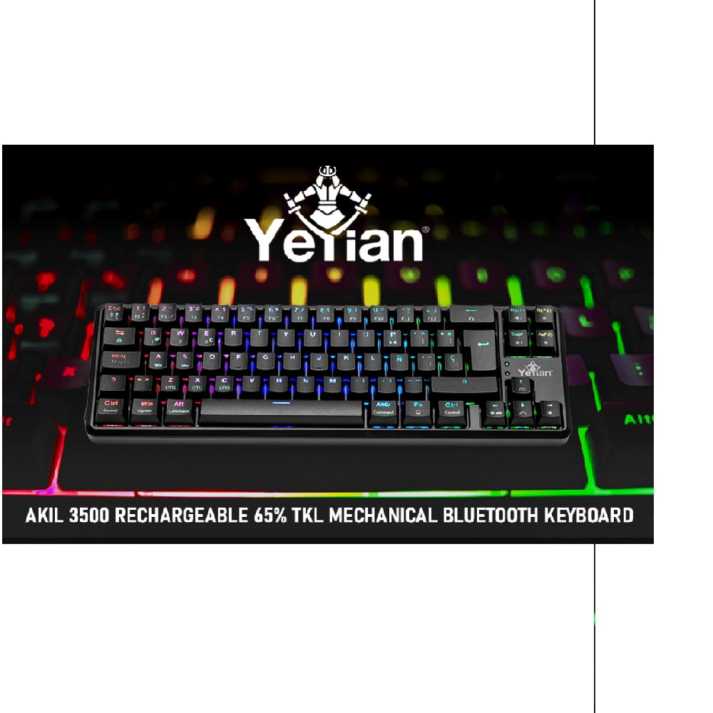 (ED) TECLADO GAMER YEYIAN YTM-28210B AKIL S3500 MECANIC SWITCH AZUL RGB/BT