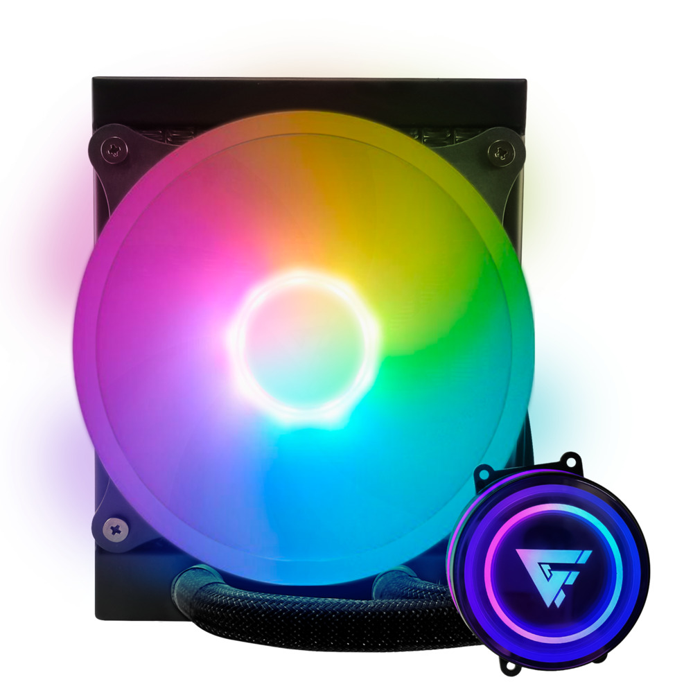 ENFRIAMIENTO LIQUIDO GAME FACTOR 1X120 RGB 150W 70 CFM NEGRO LQG501 BK