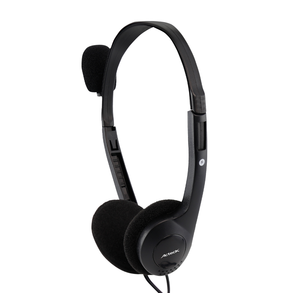 DIADEMA ACTECK BASIC HI-FI CON MICROFONO AM-370 NEGRO MUAA-005