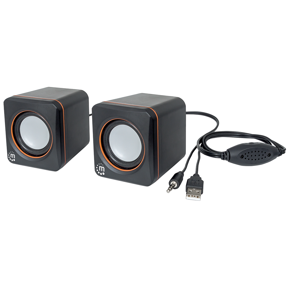 BOCINAS MANHATTAN SERIE 2600 VIA USB 2 ALTAVOZ CUBO PLUG 3.5MM 161435