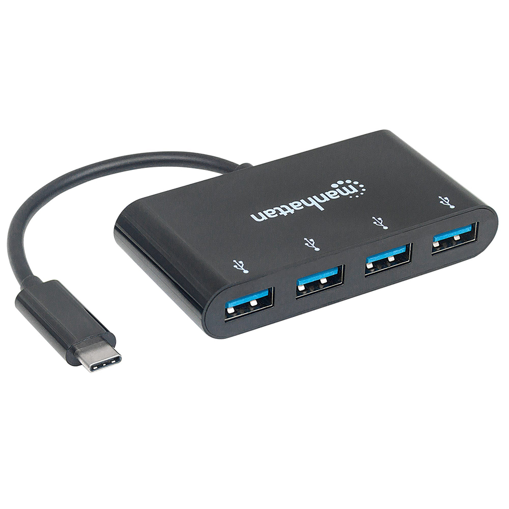 HUB USB C MANHATTAN A 4 PTOS V3.1 NEGRO 162746