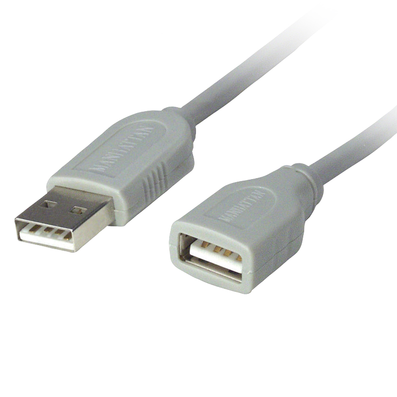 CABLE MANHATTAN USB A V1.1 EXTENSION 1.8M MACHO-HEMBRA GRIS 165211