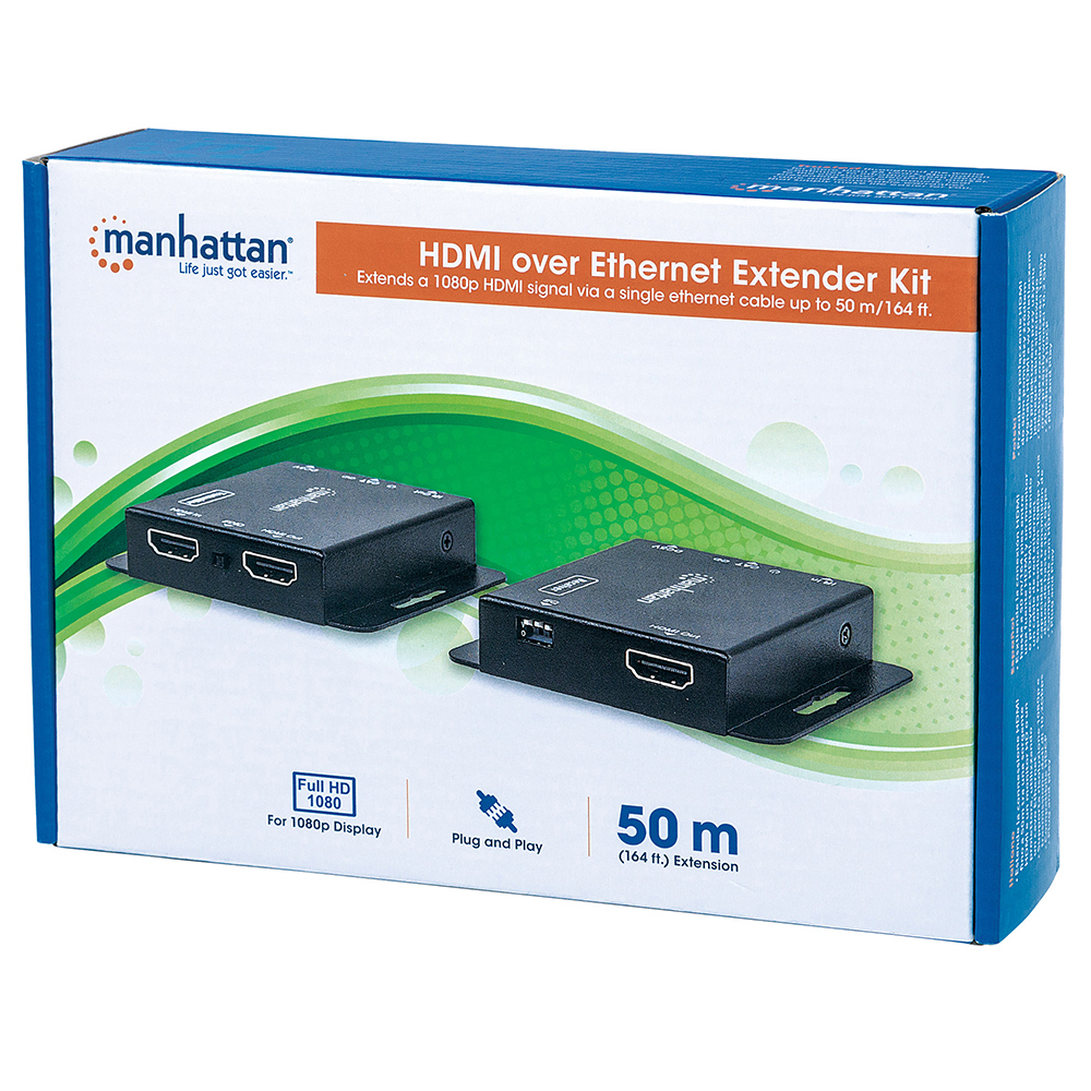 REPETIDOR VIDEO HDMI MANHATTAN 50M VIA CAT 6 207461