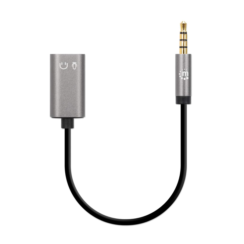 ADAPTADOR AUDIO 3.5MM TRRS 1 M A 2H 20CM MANHATTAN 356107