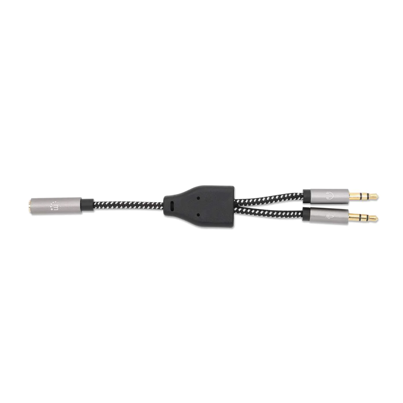 ADAPTADOR AUDIO 3.5MM 1 H A 2 M, 15CM MANHATTAN 356121