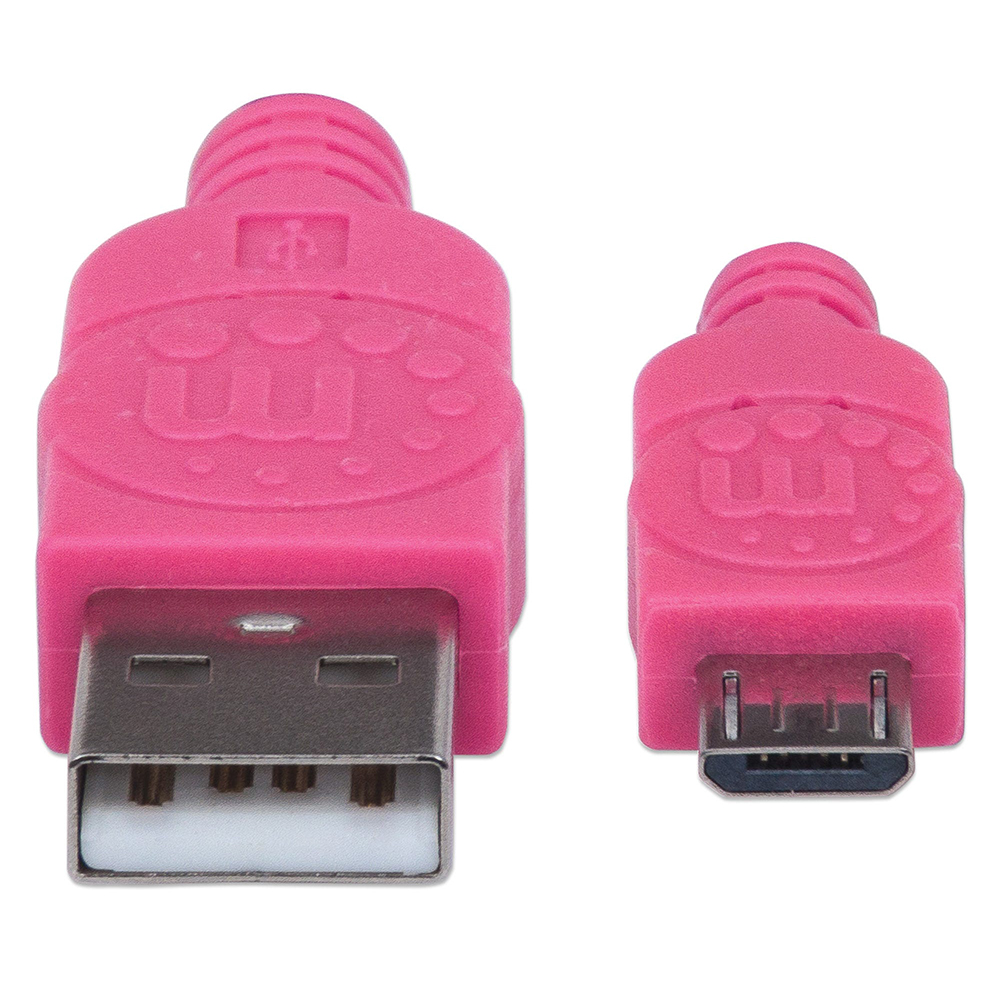 CABLE MANHATTAN USB V2 A-MICRO B 1M TEXTIL ROSA/MORADO BLISTER 394048