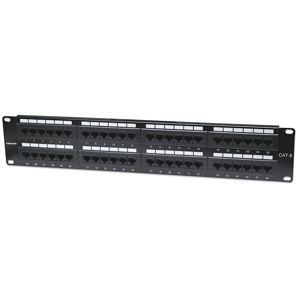 PANEL DE PARCHEO 48 PUERTOS CAT6 UTP 2U P/RACK 19 INTELLINET 560283