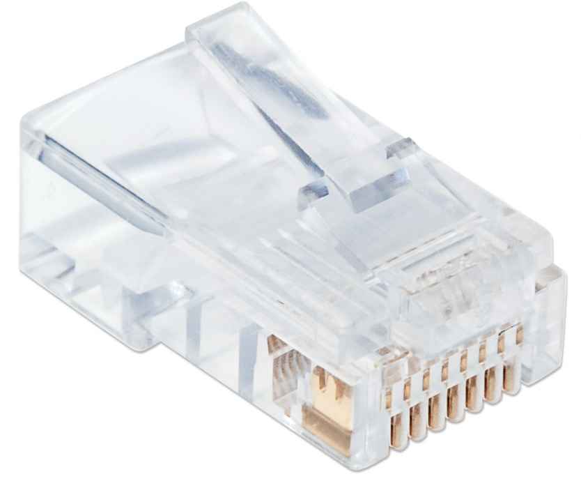 PLUG INTELLINET RJ45 CAT5E SOLIDO UTP PRO 100PZA 50 MICRAS ORO 790512