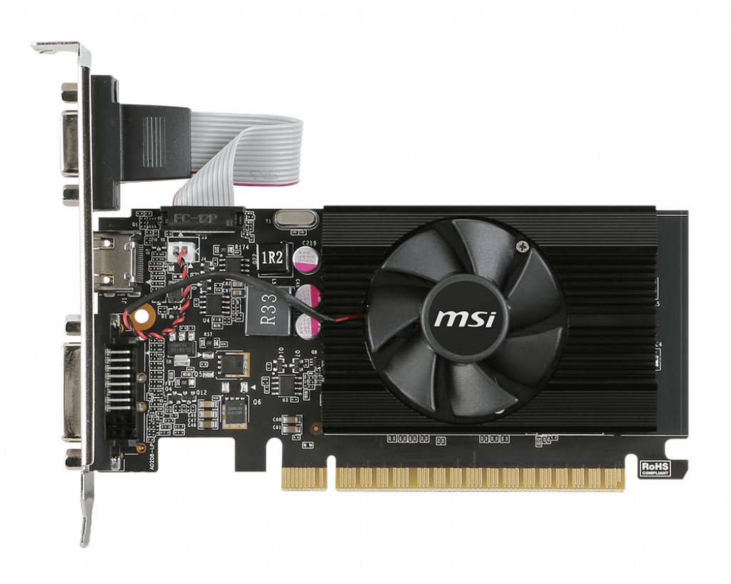 TARJETA DE VIDEO MSI GEFORCE GT 710 2GD3 LP DDR3 HDMI-DVI-D PCIE 2.0