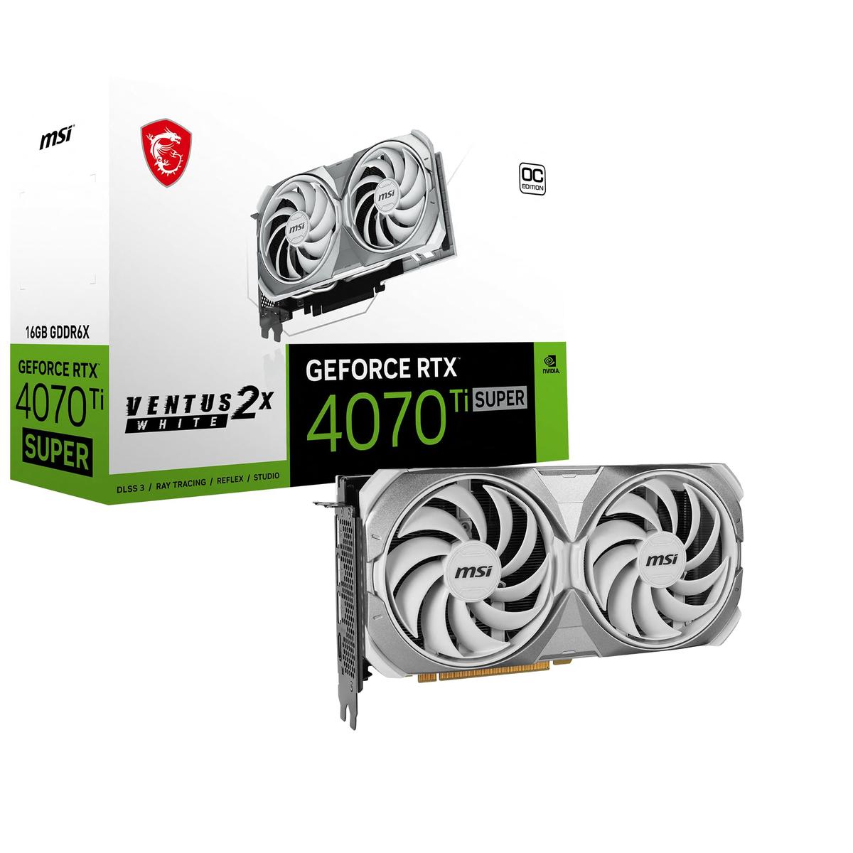 TARJETA DE VIDEO MSI GEFORCE RTX 4070 SUPER 12G VENTUS 2X WHITE OC