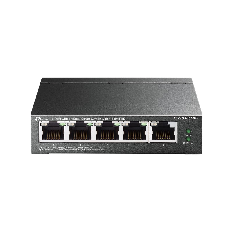 TP-LINK SWITCH SMART GB 5 PTOS CON POE+DE 4 PTOS/TL-SG105MPE