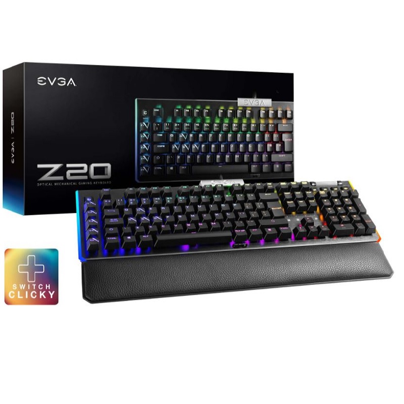 TECLADO GAMER EVGA Z20 RGB MECANICO SWITCH LINEAR BK (811-W1-20SP-K2)