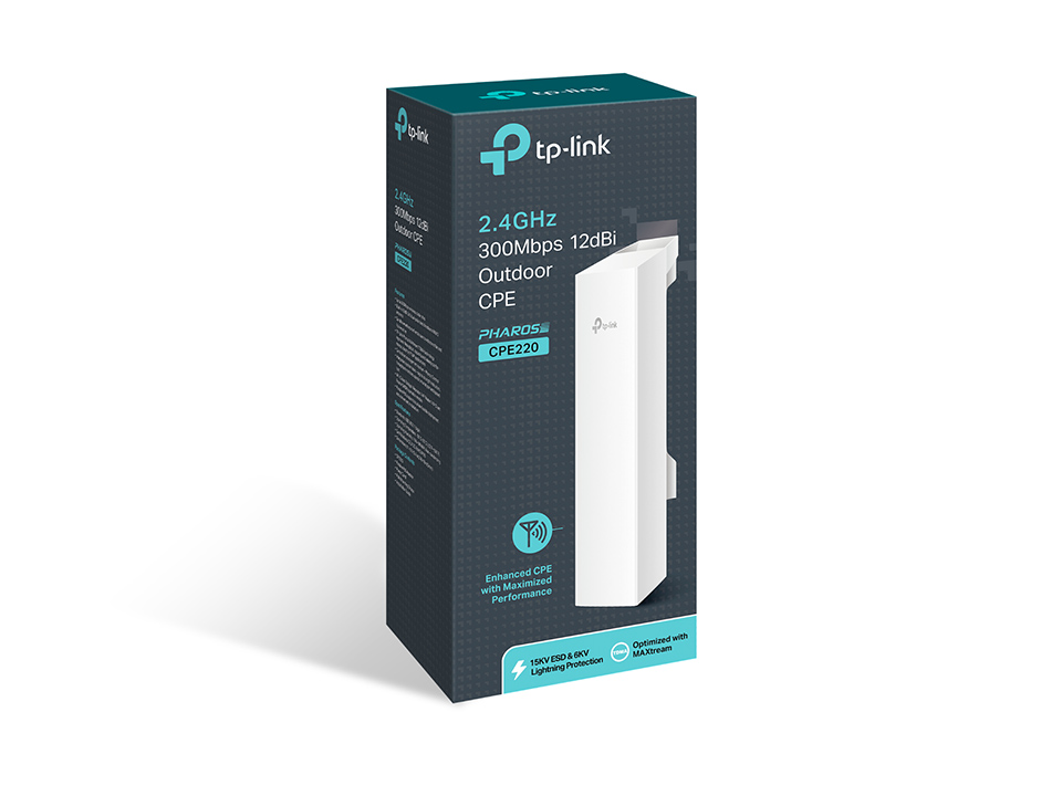 TP-LINK ANTENA PUNTO A PUNTO  /2.4GHZ/PoE/WISP/12dBi/13Km/CPE220