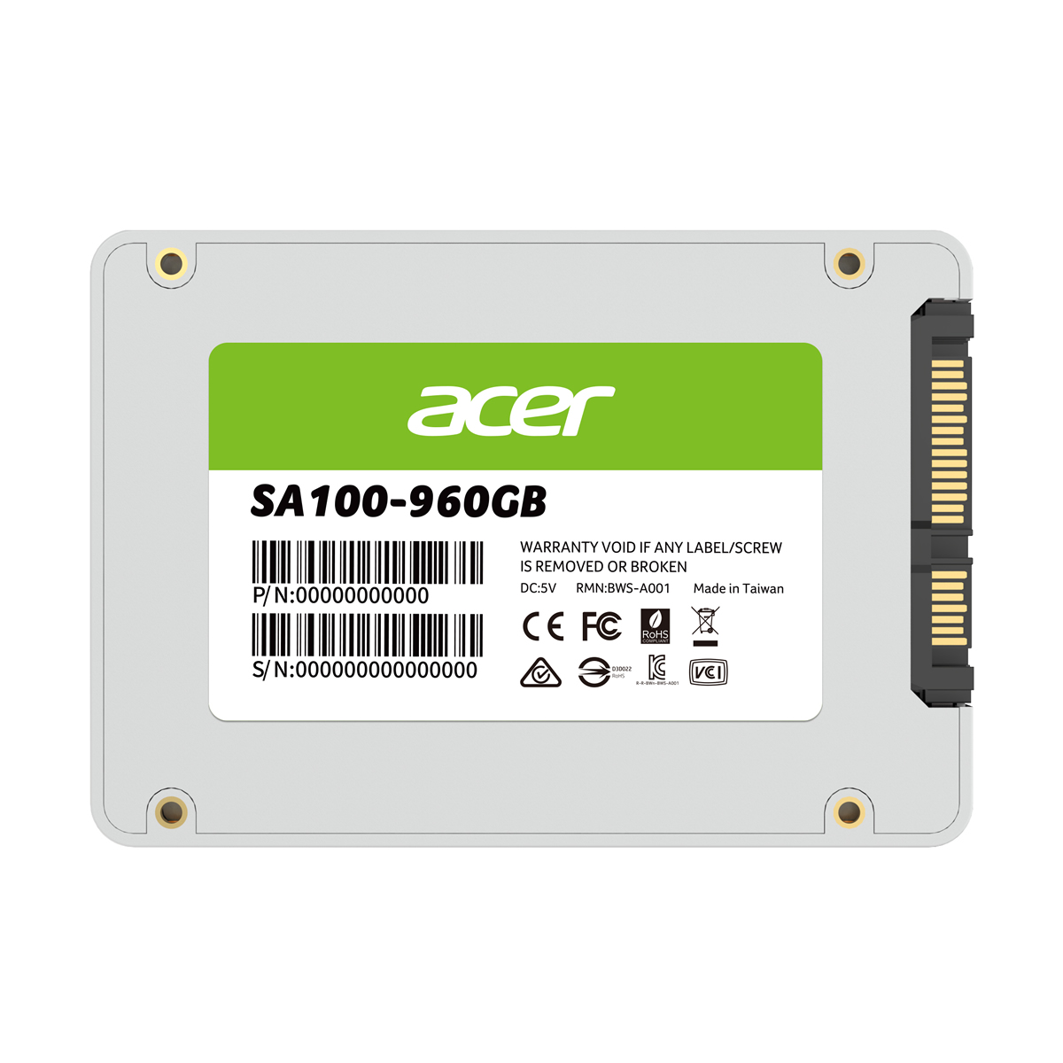 UNIDAD SSD ACER SA100 960GB SATA 2.5" 560MB/S (BL.9BWWA.104)