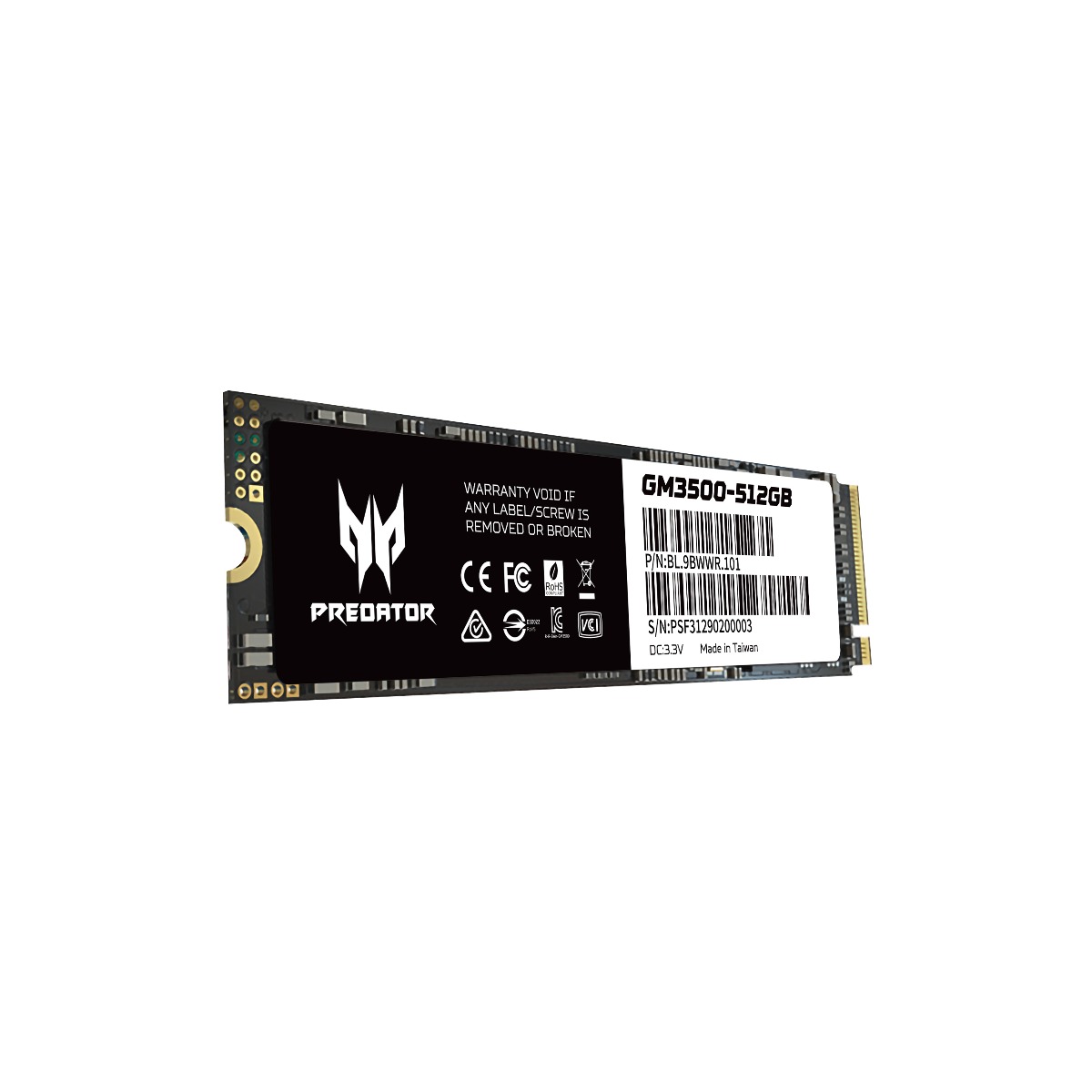 UNIDAD SSD PREDATOR GM3500 512GB M.2 NVME GEN3X4 3400MB/S (BL.9BWWR.101)