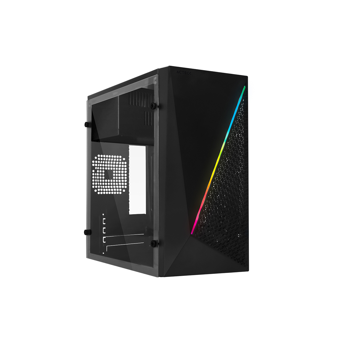 GABINETE ACTECK KIOTO COMPACT MICRO TOWER RGB 3.0 500W ACRIL AC-933070