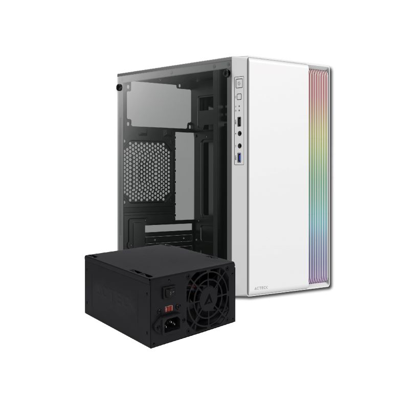 GABINETE ACTECK FUSION II M-ATX FUENTE ATX500W USB3.0 BLANCO AC-935760