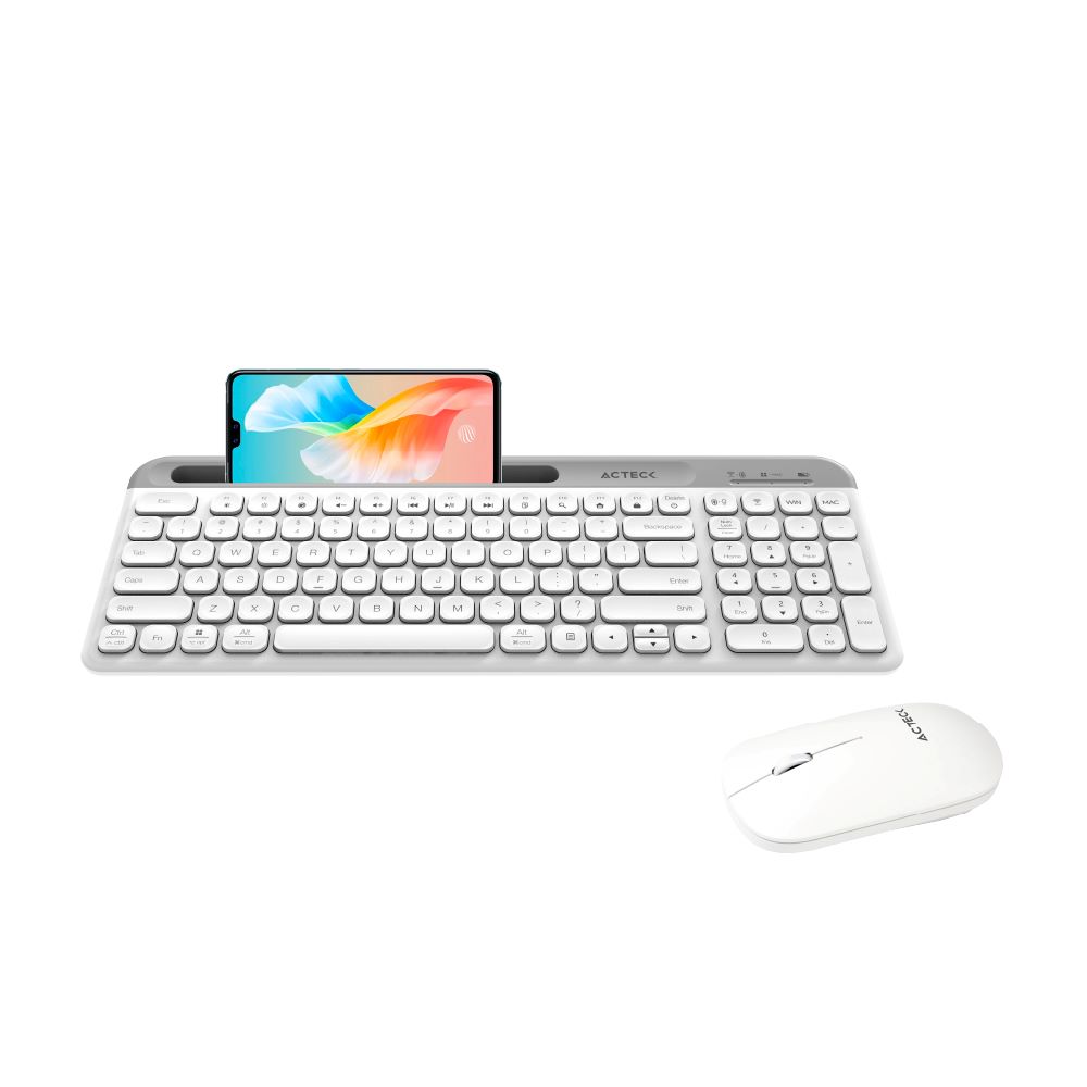 COMBO ACTECK SILK MK720 2-1 ERGONOMICO/INALAMBRICO/USB BLANCO (AC-936262)