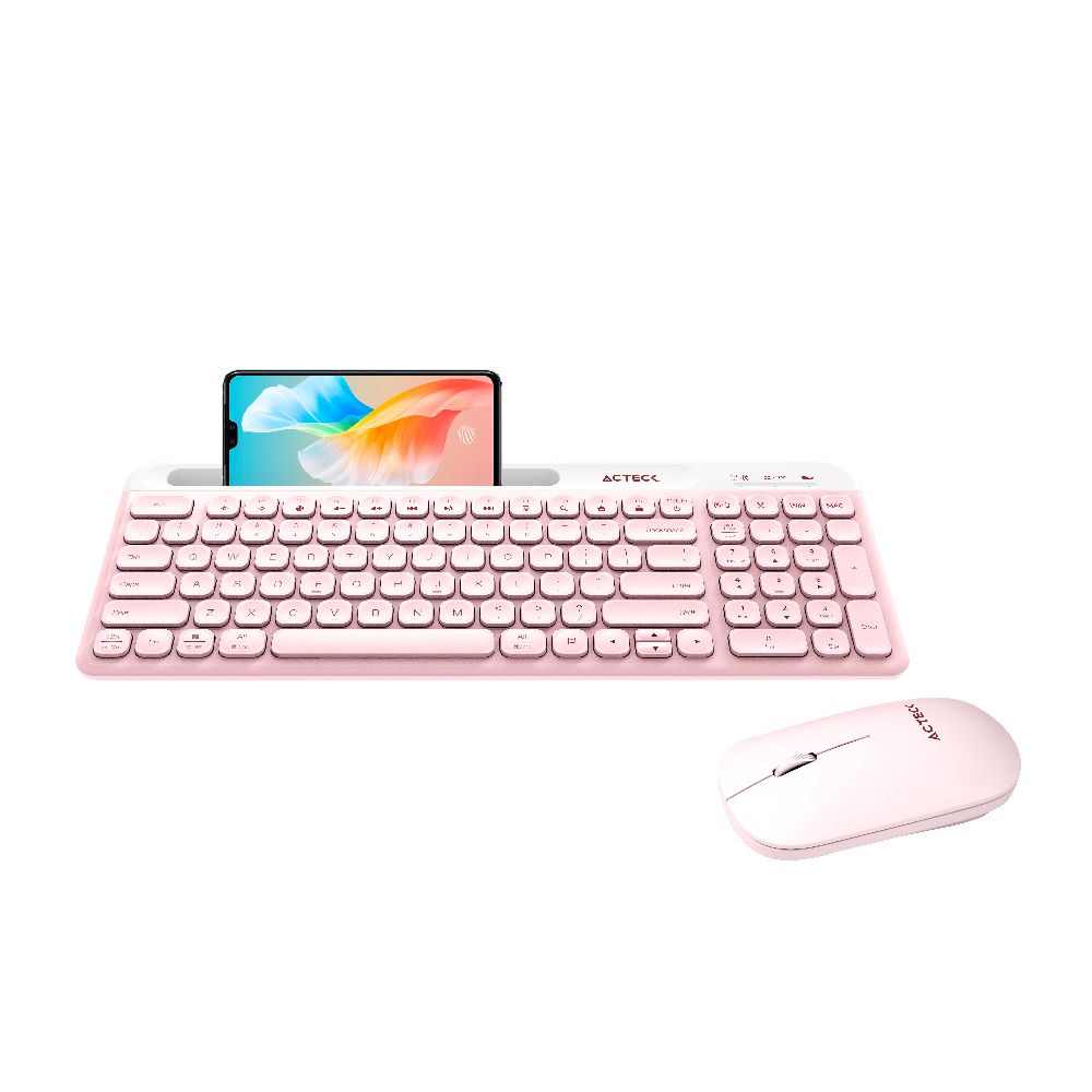 COMBO ACTECK SILK MK720 2-1 ERGONOMICO/INALAMBRICO USB ROSA (AC-936279)