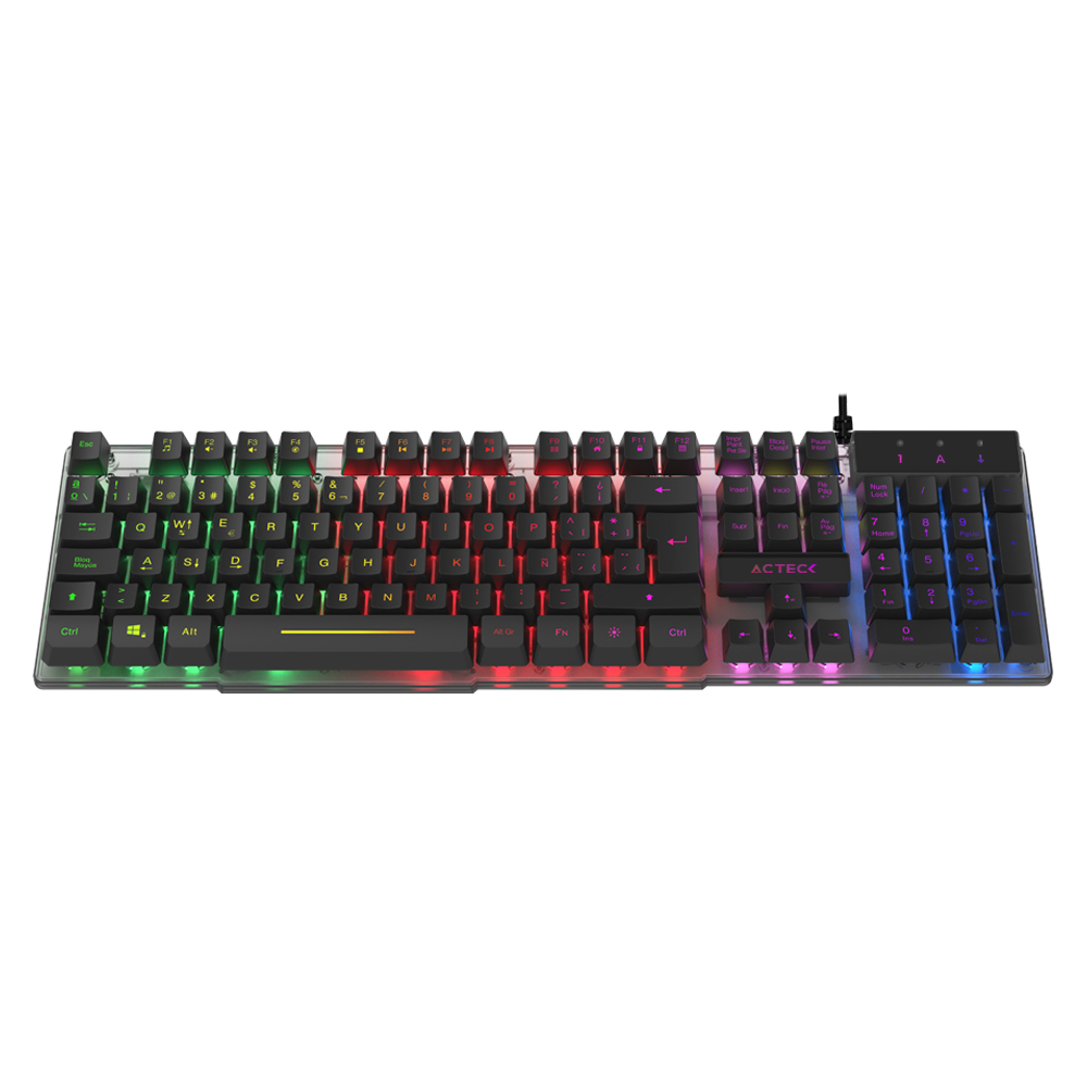 TECLADO ACTECK LED AUREAN II TA220G ALAMBRICO USB A NEGRO (AC-939195)