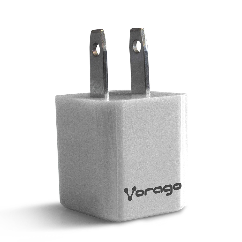 CARGADOR PARA PARED VORAGO 1XUSB 2.0 COLOR BLANCO AU-105-V2-WH