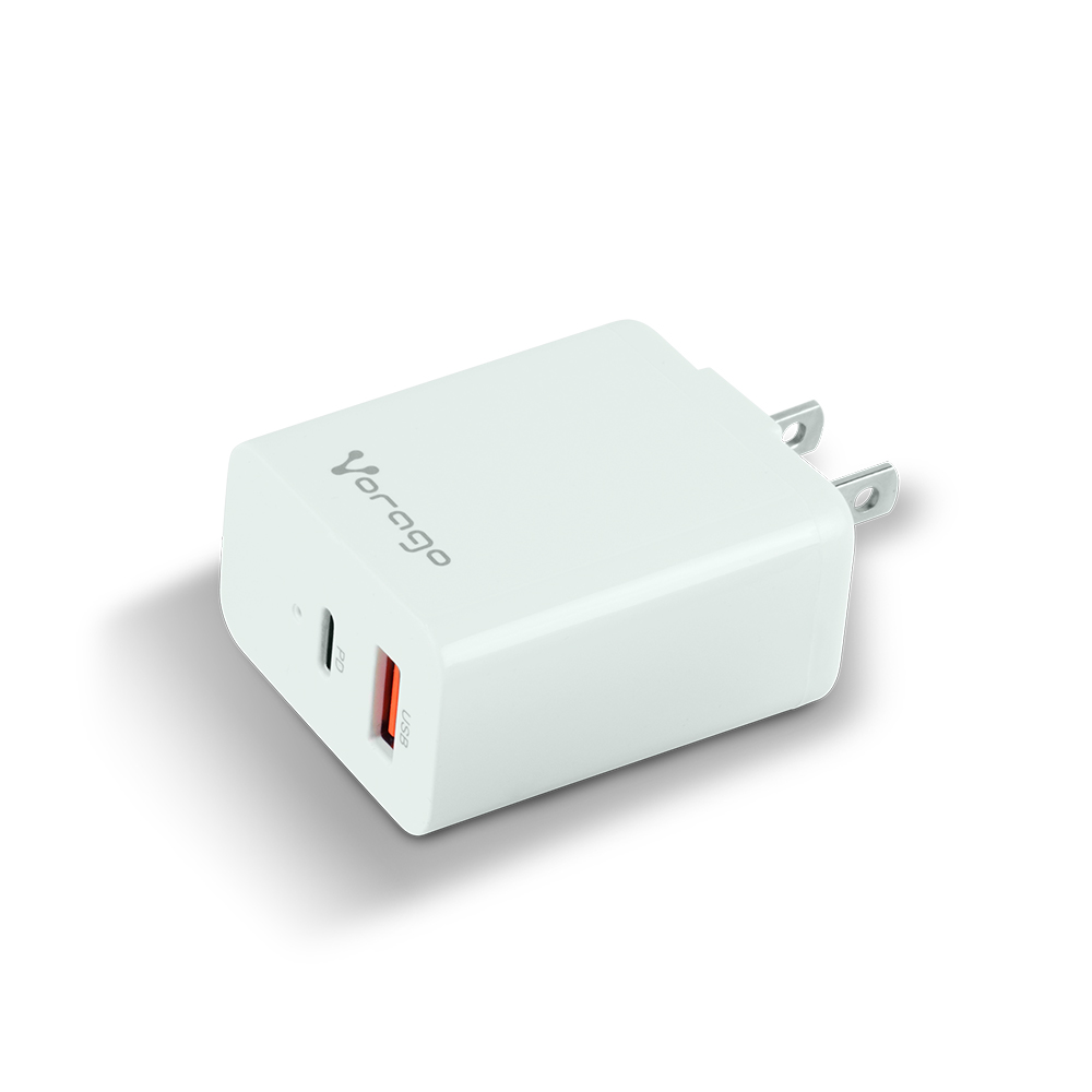 CARGADOR PARA PARED QUICK CHARGE 3.0A PD20W USB A Y C BLANCO AU-350-WH