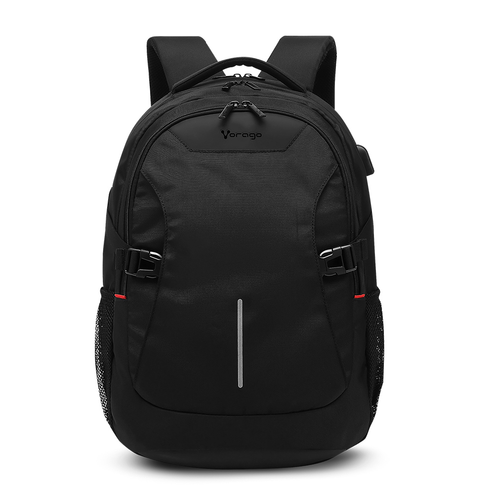 MOCHILA VORAGO EXPANDIBLE XL SOPORTA LAPTOP 15.6" USB NEGRA BP-402