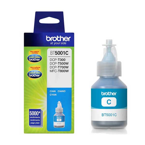 BOTELLA DE TINTA BROTHER BT5001C CYAN 5000 PAGINAS BT5001C