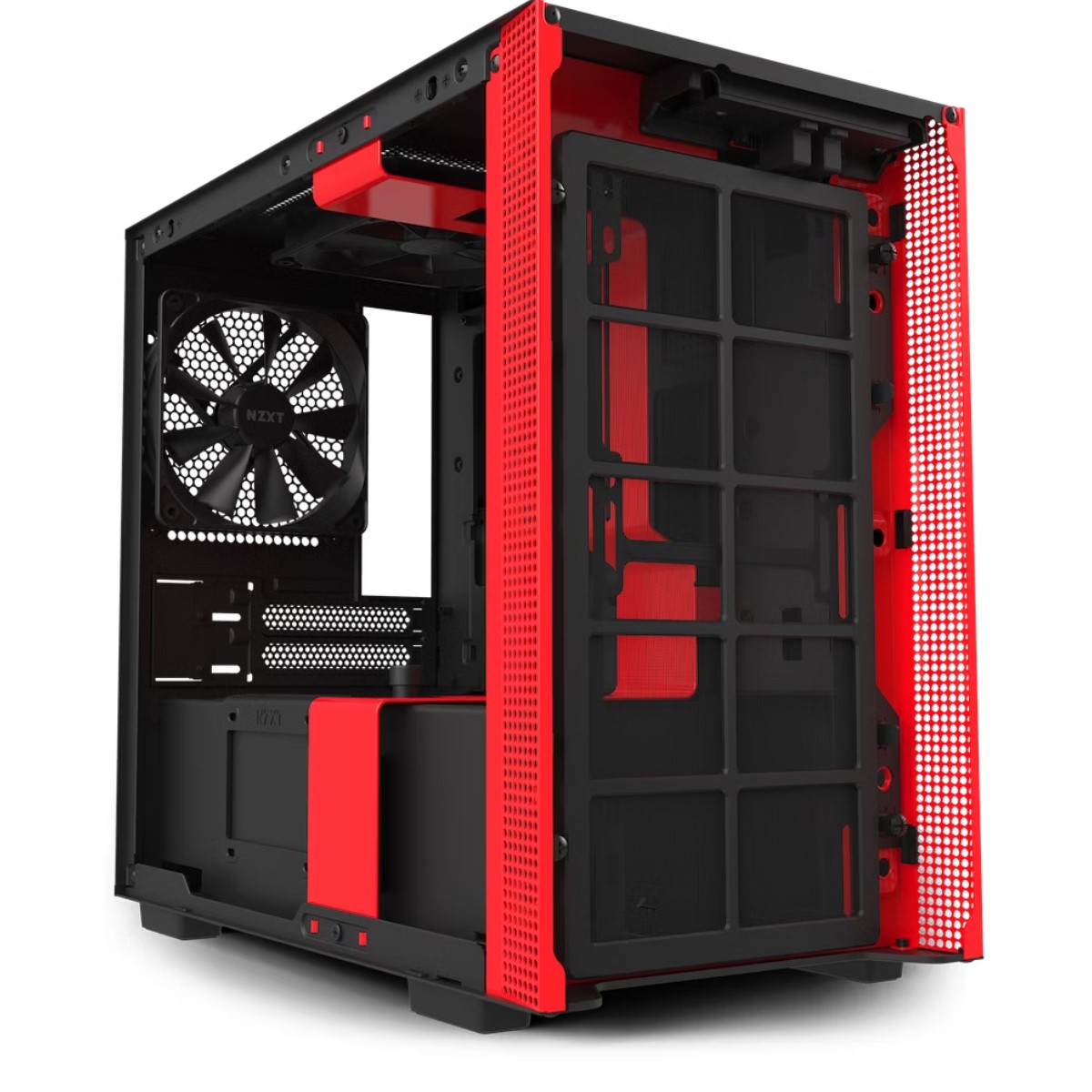 (ED)GABINETE NZXT H210i MINI-ITX 2V AERF120RGB BK/RED CA-H210I-BR 