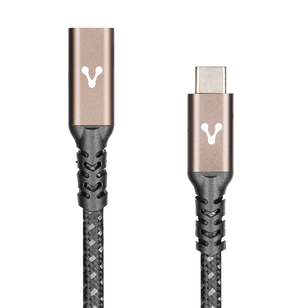 CABLE EXTENSIÓN VORAGO TIPO C HEMBRA-TIPO C MACHO 1 M 100 W NEGRO (CAB-127)