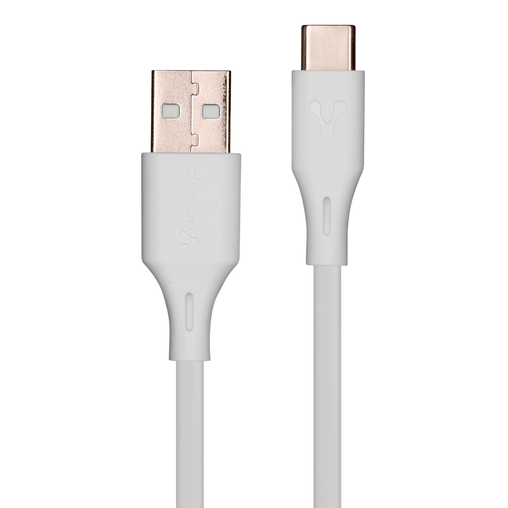 CABLE VORAGO USB-TIPO C 1 METRO CARGA RAPIDA BLANCO (CAB-C01W)