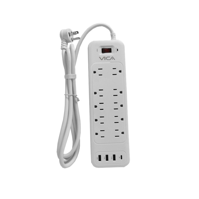 SUPRESOR DE PICOS VICA C/ 10 TOMAS,3 PTOS USB-A,Y 1 PTO USB-C (EX 9P)